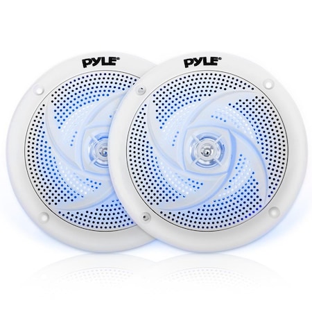 Pyle 6.5" Marine Speaker Pair Led Lights, PLMRS63WL.5 PLMRS63WL.5